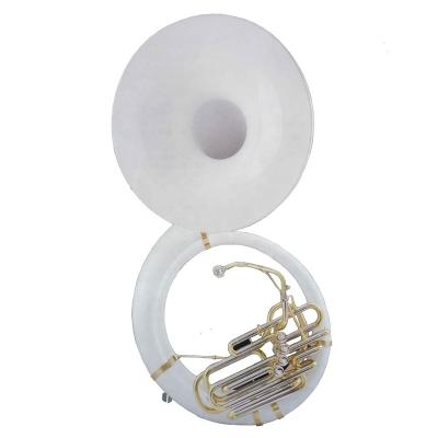 China Tide Music Instrument Tide Color Fiberglass Bell Marching White Sousaphone for sale