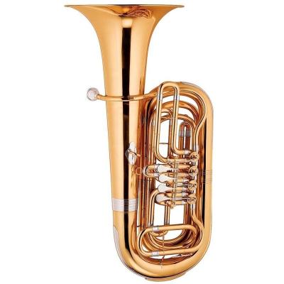 China Gold Lacquer Cupronickel Tuning Pipe And Leadpipe Tone Bb Tuba 4 Rotary TB9748 for sale