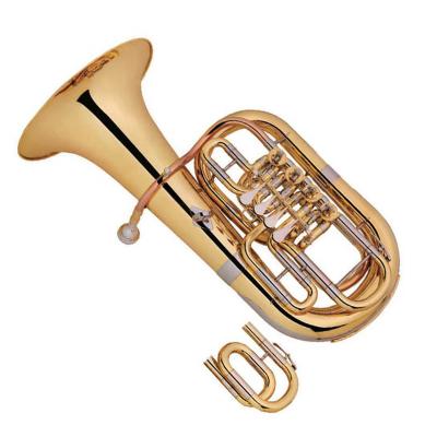 China Brass high quality rotary 4 valve euphonium with golden brass leadpipe for sale