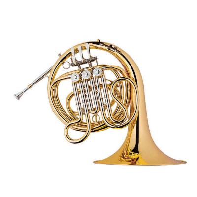 China Music Three Master French Horn F Single Key Set In Gold Lavquer for sale