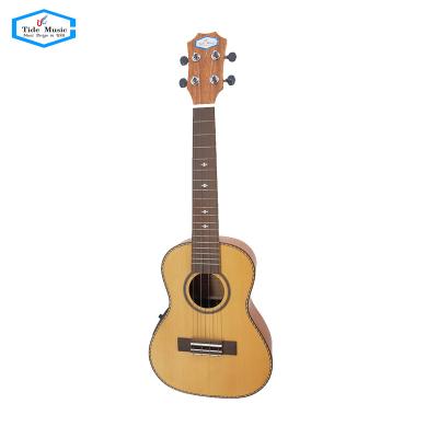 China Fir Solid 28 Inch Solid Spruce Acoustic Electric Ukulele With Truss Rod With EQ And Tuner With Gig Bag With Accessories (UC2328E) for sale