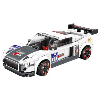 China DIY TOY Develop Intelligence Assemble and Install Plastic White Sports Cars DIY Toys Educational Toy Brick Building Blocks for sale