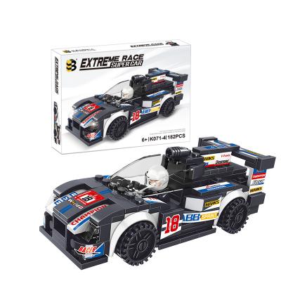 China DIY TOY 210+ Pcs ABS Material Blue Black Super Racing Car Sets Building Blocks Custom Or Standard Educational Toy for sale