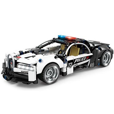 China DIY TOY 400+ Pcs Upgrade Practical Capacity Plastic Black Police Car For Building Block Bricks Blocks Eco-Friendly Building Toys for sale