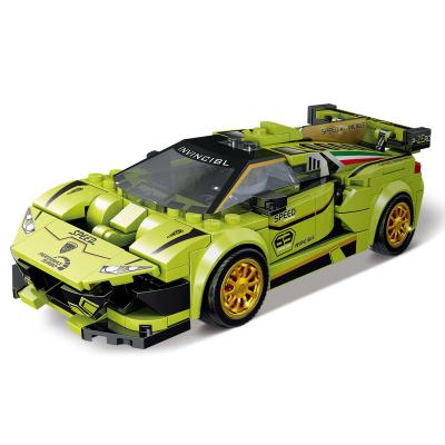 China DIY TOY Wholesale Price Children Assemble 318 Pcs Green Sport Racing Technic Car Education Building Block Toys for sale