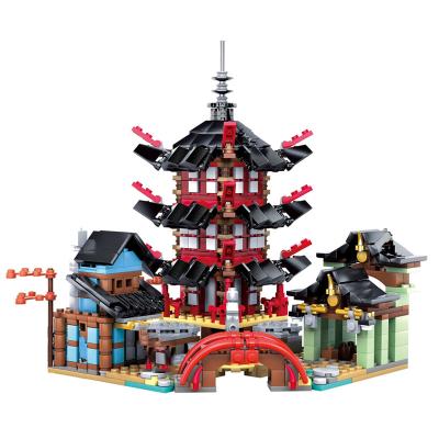 China TOY 810+ plastic diy toys ninja dolls temple moc building blocks FREE 6 PCS MODELS and model making educational toys for sale