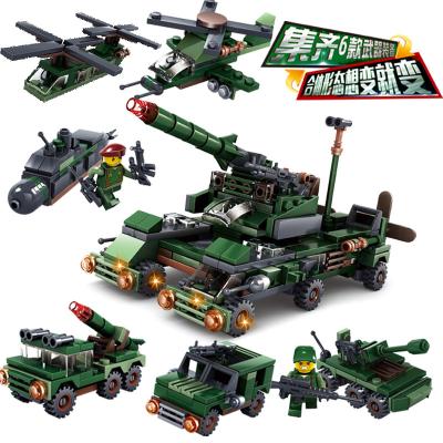 China DIY TOY 333+ Tank Army Vehicle Model Kids Education Plastic Military Tank Toy Kids Building Blocks for sale