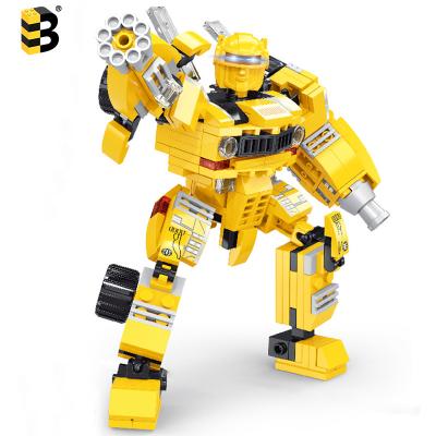 China DIY TOY Plastic 1 in 2 high technology toy building block transformation robot deformed custom figures for sale