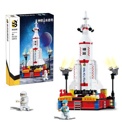 China DIY TOY 268 Pcs Big Kids Rocket Launch Building Blocks Reasonable Price Plastic House Toys Kids Building Block for sale