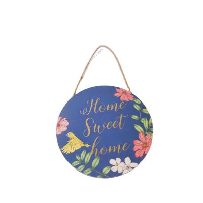 China Europe Home Design Wall Hanging Sweet Home Wooden Sign For Home Living Flower Room Door Decoration for sale