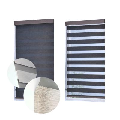 China Customized Eco-friendly Size Roller Curtain Double Zebra Blind Roller Blind Fabric Shades Manual Or Motorized for sale