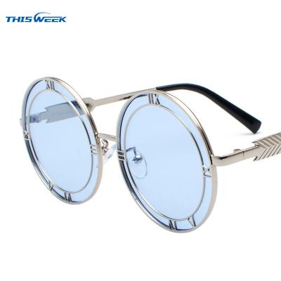 China Designer Replica Sunglasses Metal Round Frame Wholesale Circle Shading Sunglasses For Women Men for sale