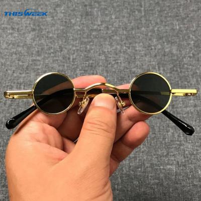 China 2022 Round Fashion Vintage Metal Frame Shading Sunglasses Mini Lens Round Glasses Sunglasses for sale