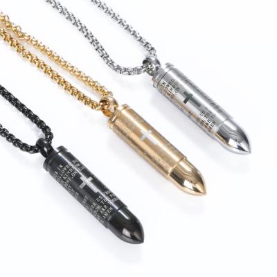 China Newest Design Hip Hop Hip Hop Exquisite Bullet Titanium Steel Necklace Jewelry Necklaces for sale