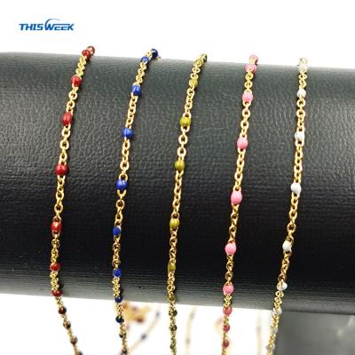 China Simplicity Drop Hot Selling Oil Beaded Handmade Chain Necklace Jewelry Diy Accessory Chain for sale