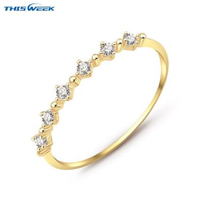 China Simplicity 2022 New Luxury All-match Zircon Diamond Ring S925 Silver Gold Plated Crystal Ring for sale