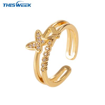 China Hot Selling Stainless Steel Adjustable Women's Irregular Shape Decoration Simplicity Gold Rings for sale