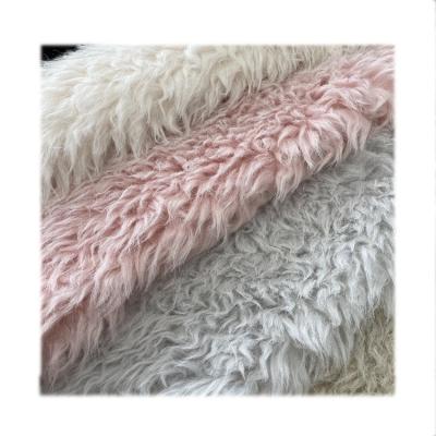 China Fashion Upholstery Polyester Faux Fur Auto Curly Mongolian Wool Long Wool Luxury Plush For Garment for sale