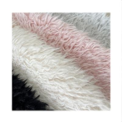 China Auto Upholstery Curved Artificial Fur Simulation Wool Plush Fabric Coat Vest Winter OEM Faux Fur For Women Garment Kids Garment for sale