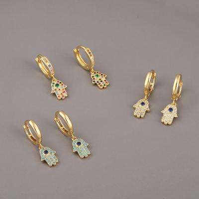 China TRENDY ear of European and American fashion zircon news the long women's earrings buckle retro small hand earrings for sale