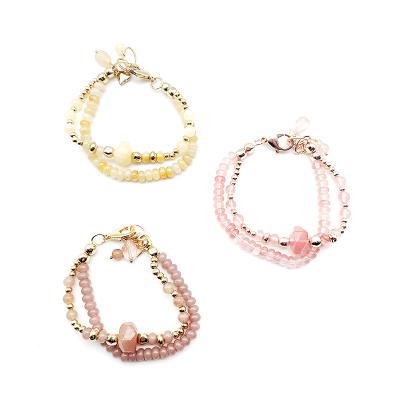 China New Style Environmental Friendly Customized Designs Delicate Transparent Crystal Beads Dangle Bracelet For Girls for sale