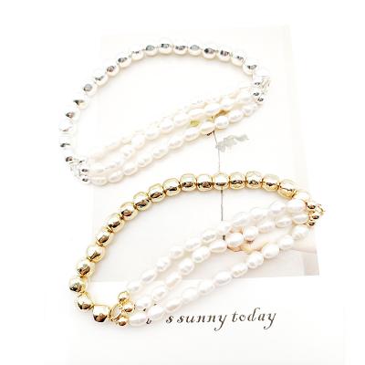 China FASHIONABLE hot selling unique bracelet gold pearl charm bracelet freshwater pearl bracelet for women wedding jewelry for sale