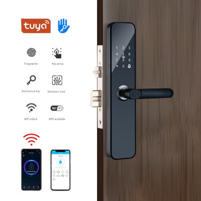 China Home Security Smart Base Track Amazon Office Apartments Hotel Electric Lock, WiFi App Digital Tuya Smart Fingerprint Door Locks for sale