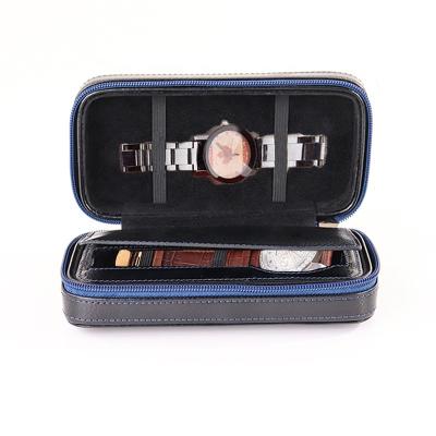 China Custom Luxury Recycled Leather Picnic BSCI LVMH ISO Factory Eco Watch Storage Box and Simple Watch Organizer and Travel Watch Holder for sale