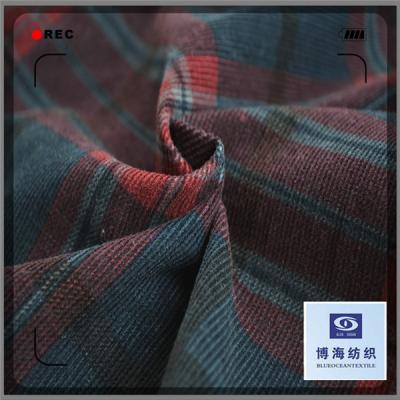 China Anti-Static Plaid Corduroy Print Corduroy Fabric Christmas Corduroy Fabric for sale