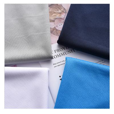 China Hot Selling 100% Memory Polyester Bird's Eye Mesh Fabric For T-shirts Breathable Quick Dry Knit Mesh Fabric For Sports Wear for sale