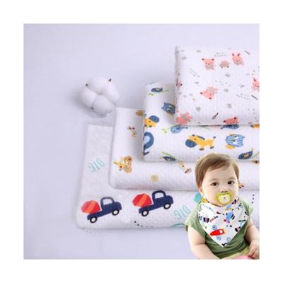 China Anti-static Organic Cartoon Digital Printing Jacquard Air Layer Knitted 30 Polyester 70 Cotton Printing Fabric For Baby Clothing Fabric for sale