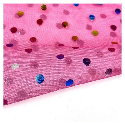 China Wholesale Breathable Polyester Polka Dot Bronzing Tulle Clothing Material For Party Gauze Dress Fabric for sale