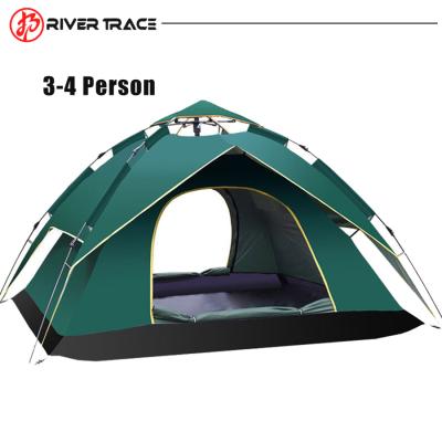 China Ground Wholesale Outdoor Beach Tent Double Layer Three Purpose Trigone/V-type 3 4 Person Nail Automatic Pop Up Waterproof Family Travel Hiking Camping Tent for sale