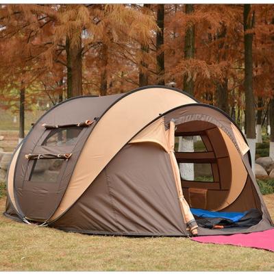 China Diagonal Tying Type 2 3 Custom Portable 4 Person Family Camping Tent Waterproof Beach Increasing Noise Automatic Easy Travel Up Outdoor Camping Tents for sale