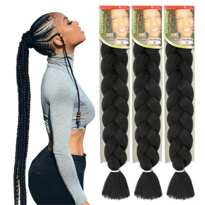 China 100% High Temperature Synthetic Fiber Free Sample Pre Crochet Stretch Prestretched Ombre African Phrase Pre Stretched Braids Elephant Braid Synthetic Braiding Hair for sale