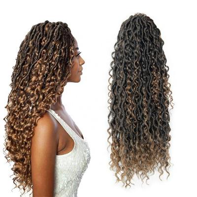 China Synthetic Hair Extensions River Locs Crochet Braids Goddess Twist Hair Faux Locks Braids Twist Synthetic Hair Extensions Pre-made Loop for sale