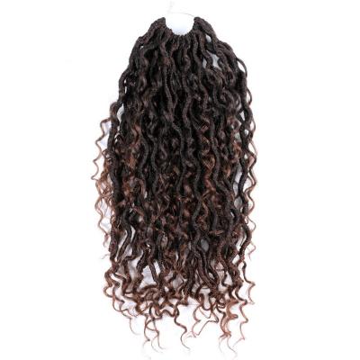 China Synthetic Goddess Braids Hair Extensions Synthetic Wavy Bohemian Faux Locks Hair Extensions Boho Twist River Box Locs Hooks With Curly Ends for sale