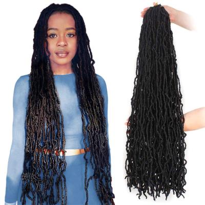 China Low Temperature Fiber NU Locs Wholesale 18 24 30 36 Inch Crochet Hair Braiding Extensions Straight Bobbie Wigs Faux Synthetic Hair Braids Most Natural NU locs for sale