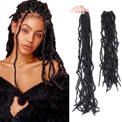 China Low Temperature Fiber NU Locs Synthetic Hair 14 New 18 24 36 Inch Crochet Locs Julianna Soft Locs Hair Faux Crochet Braid Hair NU Locs for sale