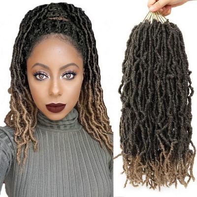 China Low Temperature Fiber Afro NU Locs Wholesale Synthetic NU Faux Locs Braids Soft Blue Hair Distressed Crochet Braiding Hair For Black Women Boho Colored for sale