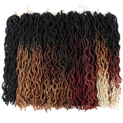 China Gypsy Locs Crochet Synthetic Gypsy Braid Hair Locs Extension Braid Wavy Curly Crochet Braid Hair Goddess Faux Locs Braiding Hair Extensions for sale