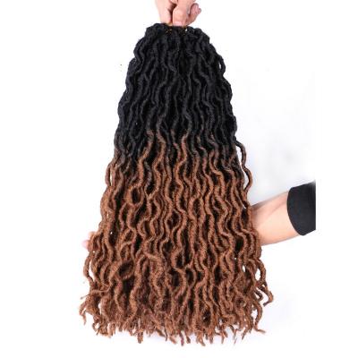 China Gypsy Locs Crochet Braid Hair Hot Sale 18 Inch 24 Stands 100g Ombre Synthetic Dreadlock Hair Braids Africa Goddess Twist Faux Locs Gypsy Curly Locs Extensions for sale