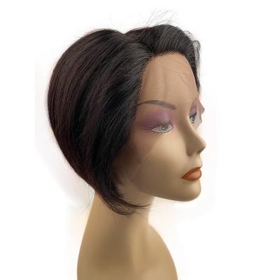 China Natrual 2021 Wholesale European Brazilian Lace Front Human Hair Lace Front Wigs 8inch Short Lead Wigs Color Women for sale