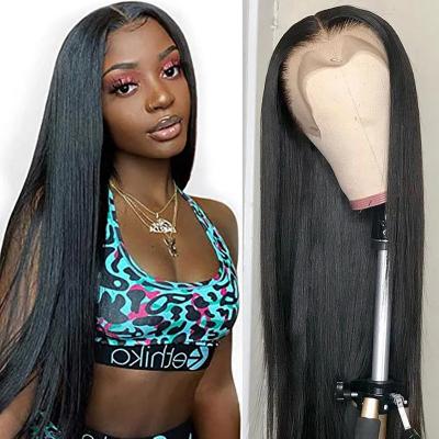 China Factory Wholesale Wigs 150% 180% Density Silky Straight Wave Hair Lace Front Wigs Brazilian Virgin Full Lace Band Hair Wigs for sale