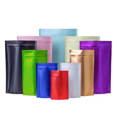 China Wholesale Colored Opaque Moisture Proof Aluminum Foil Backing Packaging Bags With Ziplock For Food Packet Stain Style for sale