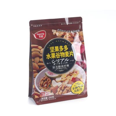 China Factory price disposable custom printed fruit cereal nut flat bottom zipper food holder up packaging mylar bag for sale