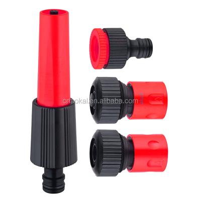 China Garden Use Hose Connector Watering Hose Pipe Plastic Spray Nozzle Set Sprayer Gun Adjustable High Pressure Watering Set for sale