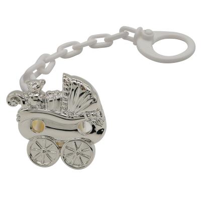 China BPA Free Metal Clip Porta Chupete Cadena Shiny Plastic Shiny Chain BPA Free Dummy Clip Baby Pacifier Holders for sale