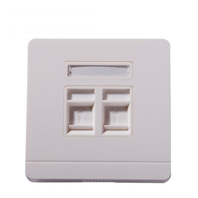 China ABS Cat6 RJ45 RJ11 Network Cabling System Wall Mount 86 Dual Port Type Faceplate for sale