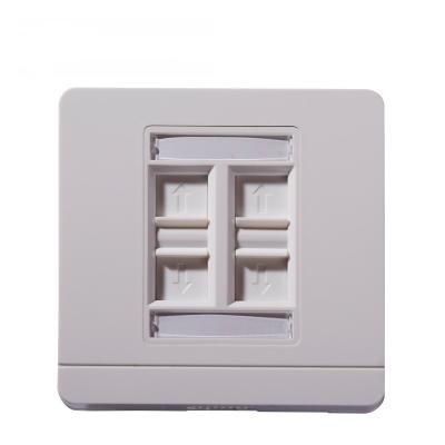 China Trapezoidal Port Type ABS Cat6 Network Cabling System 4 Network Wall Mount 86 Faceplate for sale